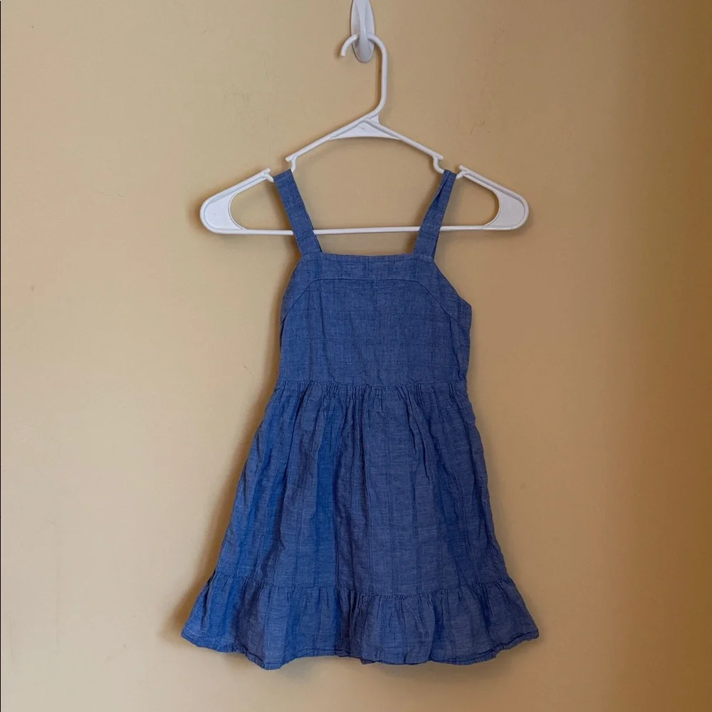 Cat & Jack Girls'‎ Blue Tie-Back Sleeveless Flare Woven Dress. Sz S(6/6x)